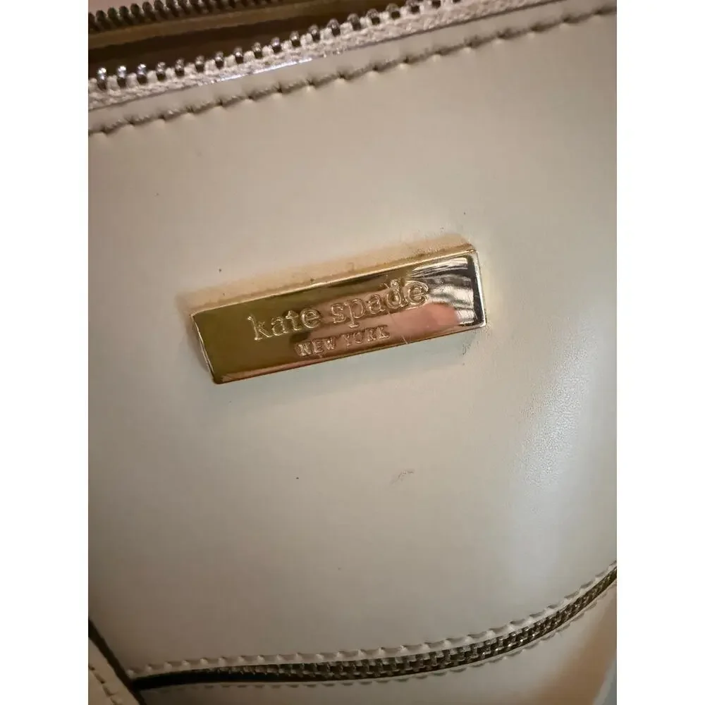 Kate Spade Savannah Parliament Square (Cement/Natural Snake) smooth leather bag
